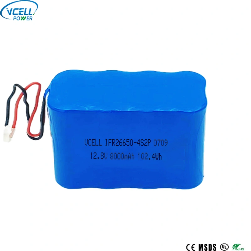 12,8 V 8000 mAh 26650 LiFePO4 ladattava akku