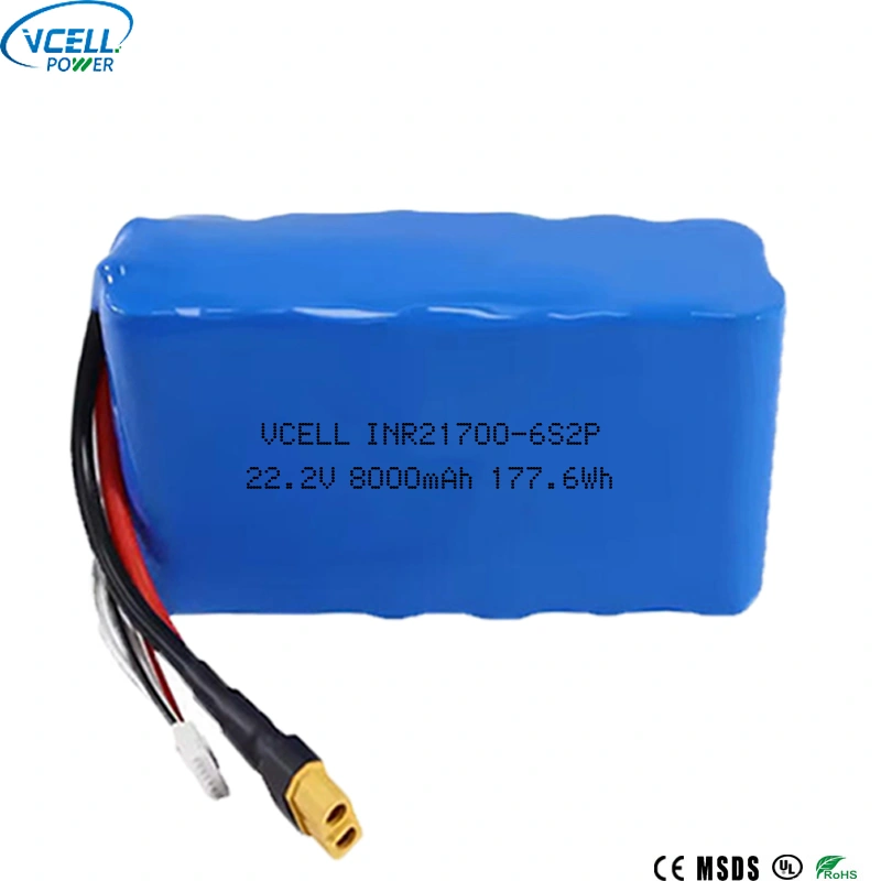 22,2 V 8000 mAh 21700 litiumioniakku