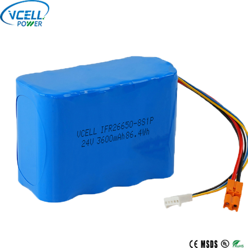 24V 3600mAh 26650 LiFePO4 ladattava akku