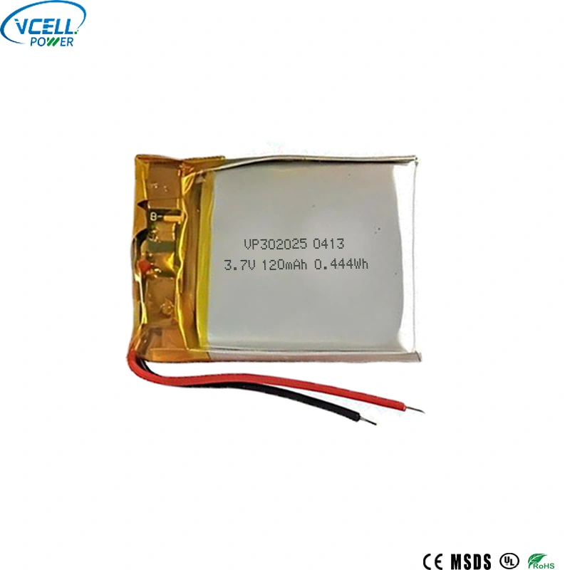 302025 3,7 V 120 mAh litiumpolymeeriakku