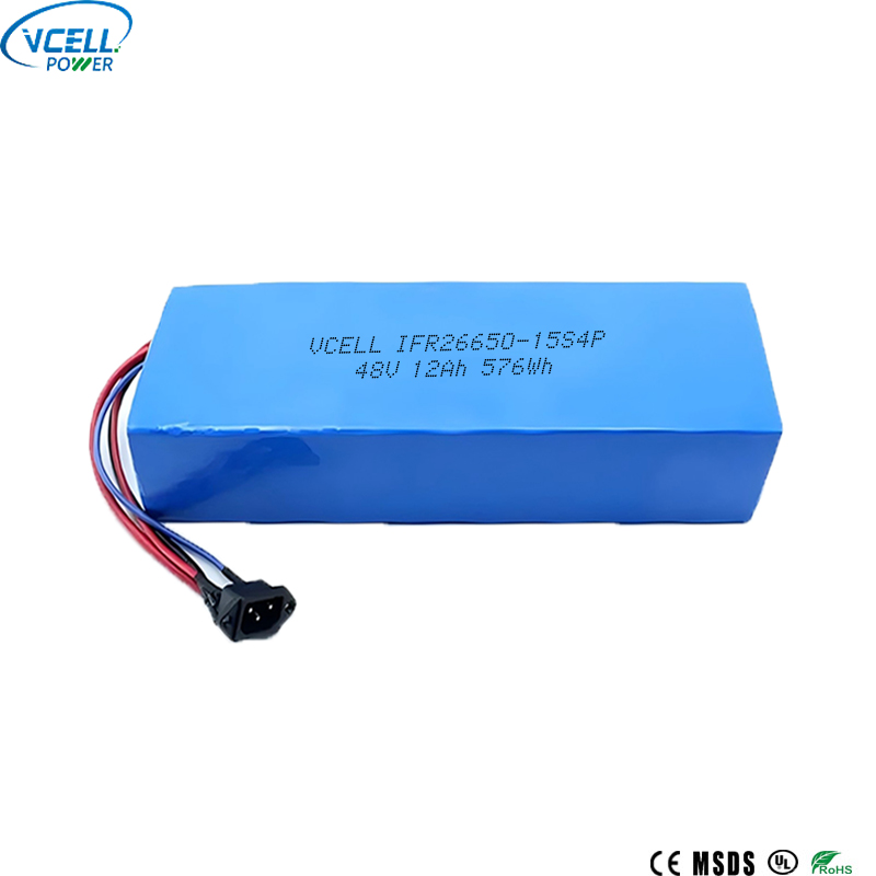 48V 12Ah 26650 Ebike LiFePO4 -akku